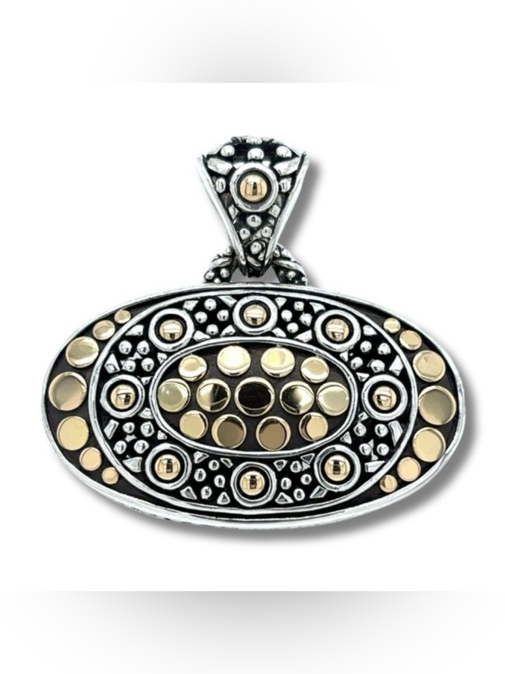 John Hardy Two-Tone 18k and sterling silver Oval Dot Pendant